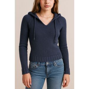 “Y2K Era American Eagle Knit Hoodie Sweater (2000s)”Med